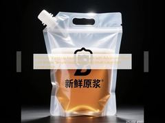 Premium Stand-Up Fresh Beer Pouch with Advanced Flavor Lock Barrier, Secure-Seal Design, and Multi-Layer Film Construction